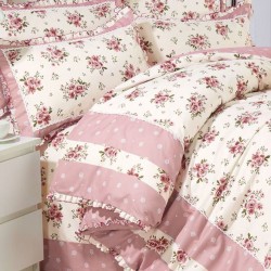 Lenjerie Bumbac Finet cu Volanase 4 Piese Dora Lenjerie Bumbac Finet cu Volanase 4 Piese Dora