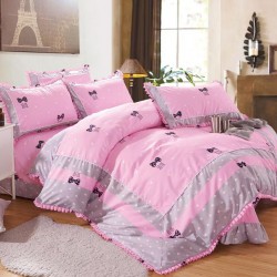 Lenjerie Bumbac Finet cu Volanase 4 Piese Tara