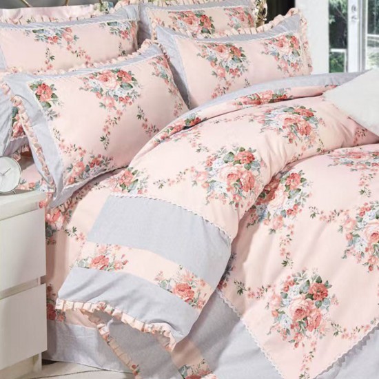 Lenjerie Bumbac Finet cu Volanase 4 Piese Aria