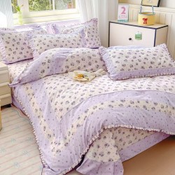 Lenjerie Bumbac Finet cu Volanase 4 Piese Naty