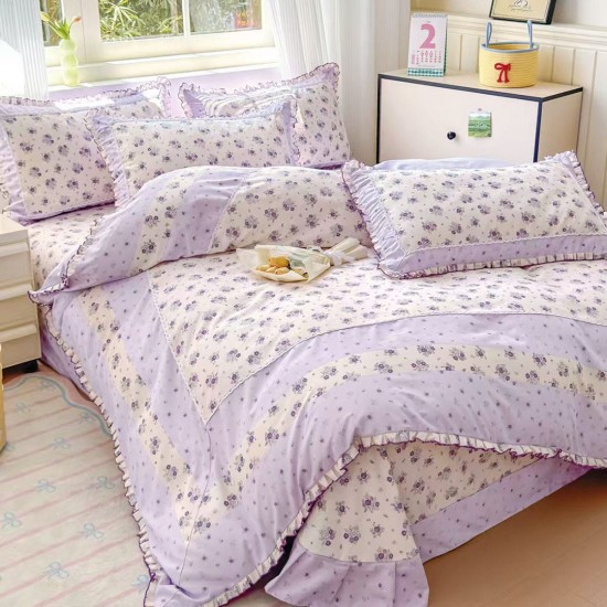 Lenjerie Bumbac Finet cu Volanase 4 Piese Naty