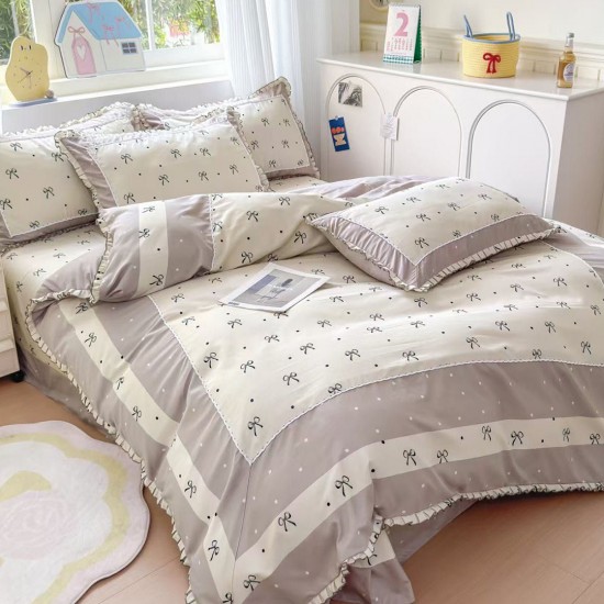 Lenjerie Bumbac Finet cu Volanase 4 Piese Amelie