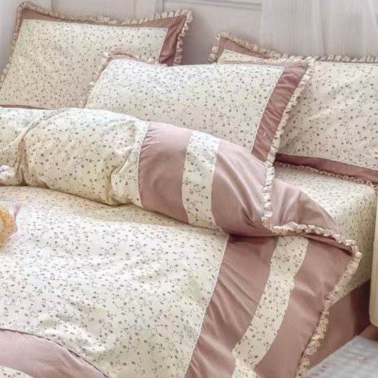 Lenjerie Bumbac Finet cu Volanase 4 Piese Stella