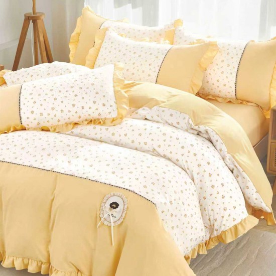 Lenjerie Bumbac Finet cu Volanase 4 Piese Alma