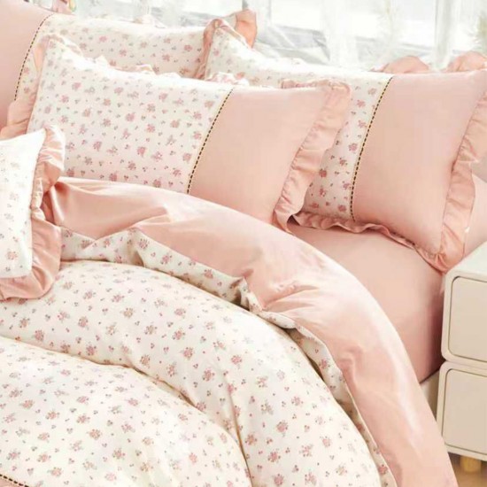 Lenjerie Bumbac Finet cu Volanase 4 Piese Melina