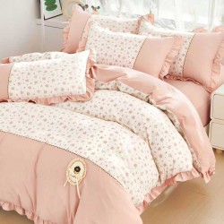 Lenjerie Bumbac Finet cu Volanase 4 Piese Melina