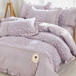 Lenjerie Bumbac Finet cu Volanase 4 Piese Samia