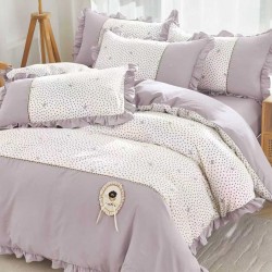 Lenjerie Bumbac Finet cu Volanase 4 Piese Raisa