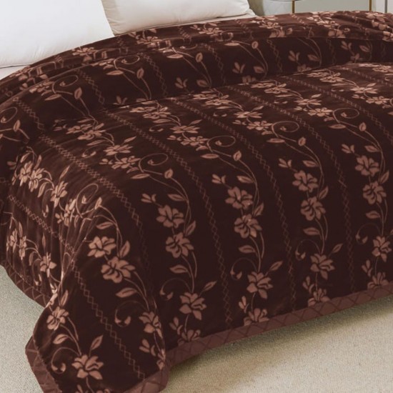 Patura Cocolino Floral Acaju Inchis 200X220 cm 3 KG