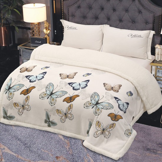 Patura Cocolino cu Blanita Fluturi colorati Patura Cocolino cu Blanita cu Fluturi colorati