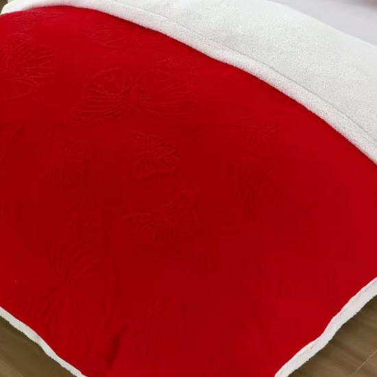 Patura Cocolino cu Blanita Fluturi Rosu Patura Cocolino cu Blanita Fluturi Rosu