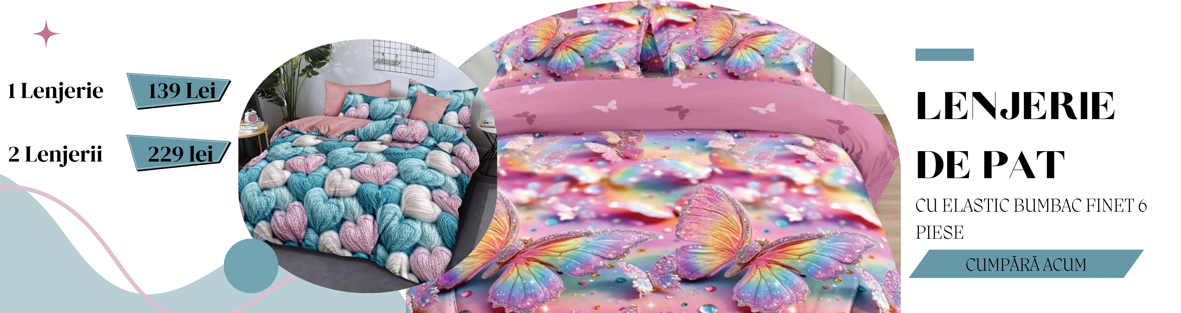 Lenjerii Bumbac Finet cu elastic | Lenjerii de pat