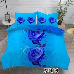 Blue Rose Lenjerie de Pat Bumbac Satinat 4 Piese