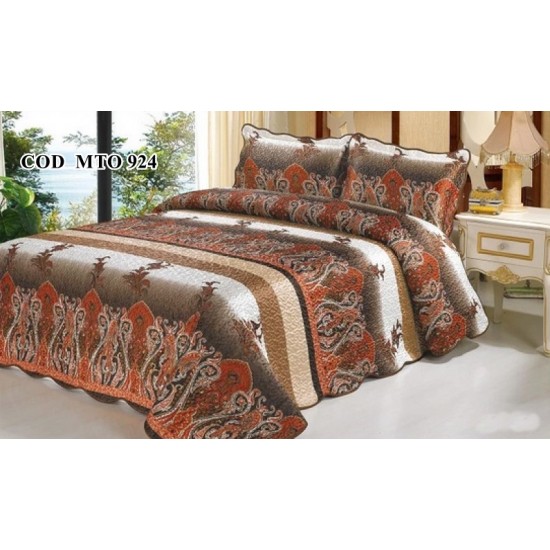 Cuvertura pat Matase tip Organza 3 piese Bela