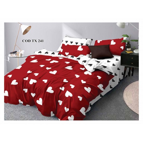 White Cuori Lenjerie de pat Bumbac Finet 6 Piese